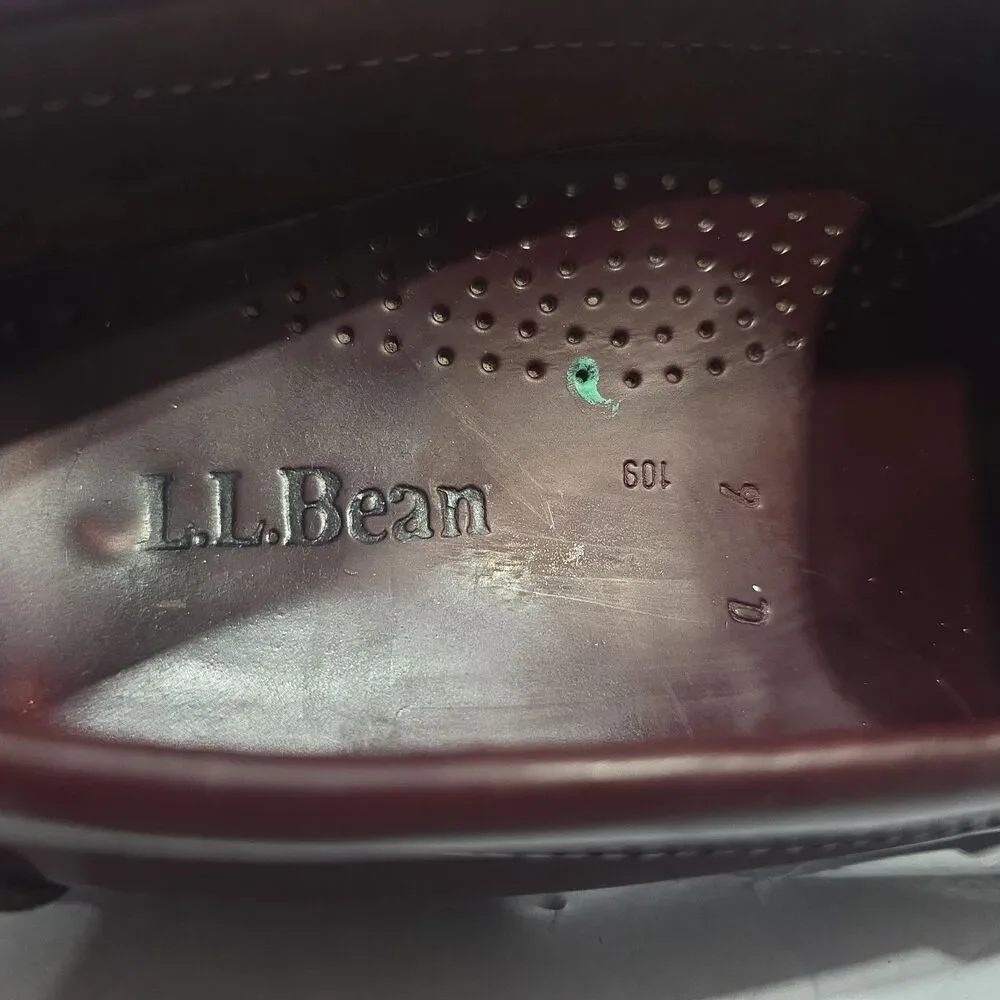 VTG L.L. Bean Penny Loafers Men's Size 9D Burgundy Leather Dress Shoe Slip On